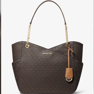 NEW! Michael Kors Jet Set Large Logo Shoulder Bag